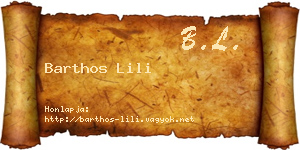 Barthos Lili névjegykártya